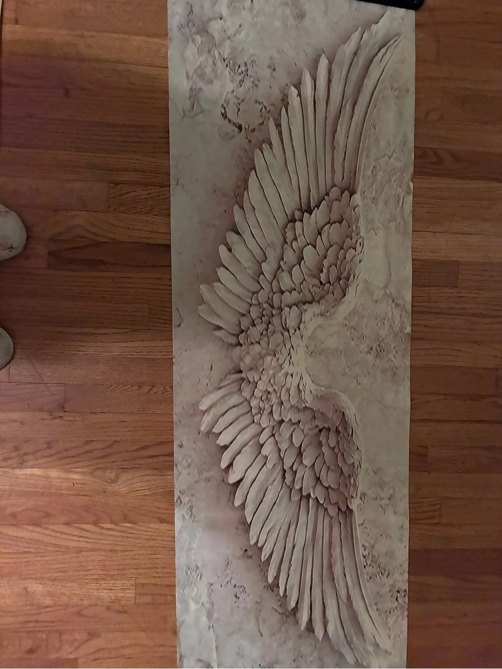 Angel Wing Wall Art Panel in Blush Pink - Unbranded